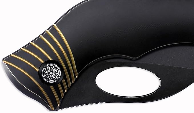 Knife Amuse-C04 Thumb Hole Knife,3.85" M390 Steel Blade Stonewashed,6AL4V Titanium Handle,Frame Lock Folding Knife,Titanium Pocket Clip(Black)