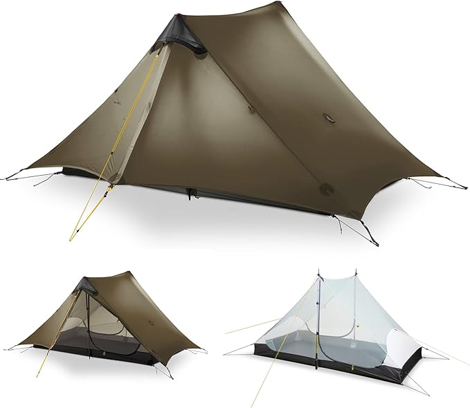 LANSHAN Ultralight Tent 3-Season Backpacking Tent for 1-Person or 2-Person Camping, Trekking, Kayaking, Climbing, Hiking
