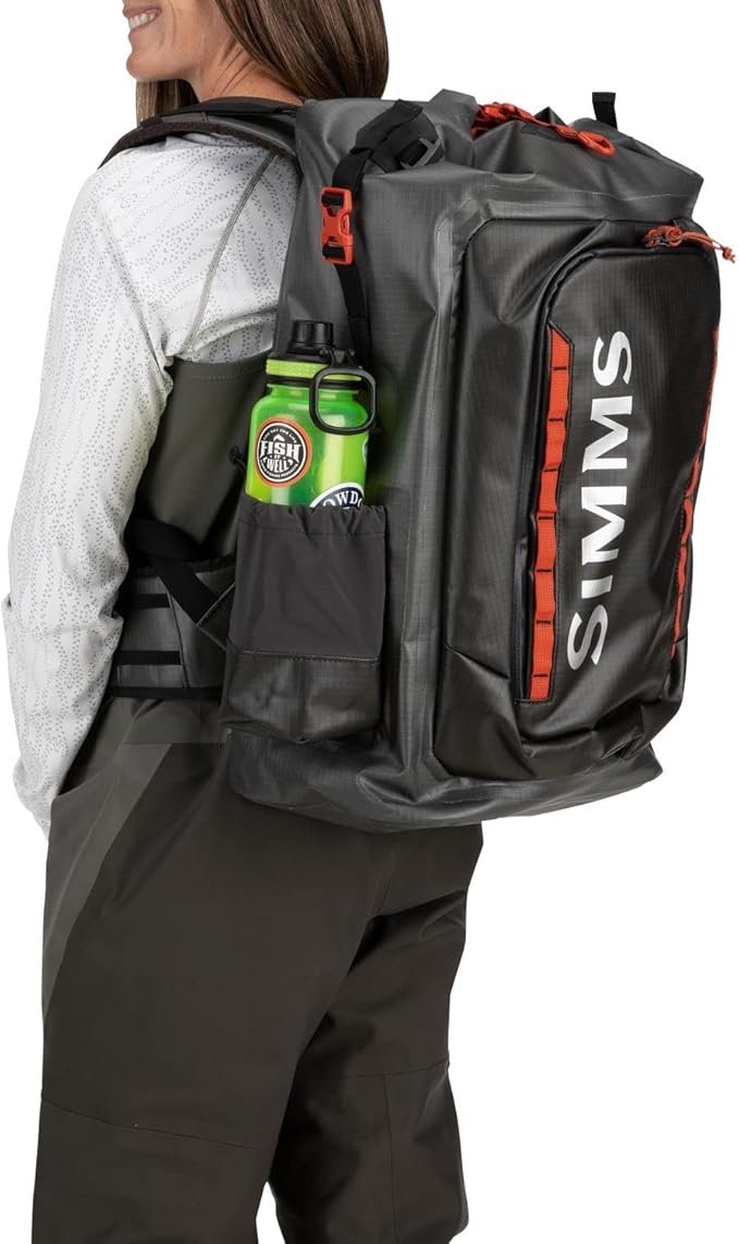 Simms Dry Creek Roll Top Backpack, Waterproof Bag, Black