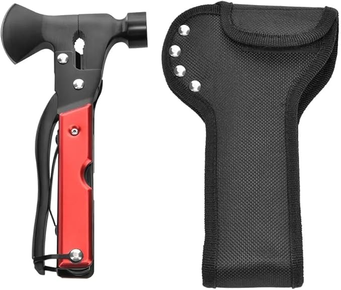 Monoprice 14-in-1 Tool Multi Functional Hammer Axe 18CM with Fabric Bag, Camping Accessories, Gift for Him, Men, Dad, Boyfriend - Pure Outdoor Collection
