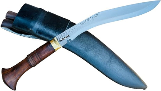 Kukri Knife 17" Panawal Sirupate Kukri Knife Authentic Hand-Hammered The Historic Alive Full Tang 10.5" Fixed Blade Khukuri With Black Leather Sheath & 2 Small Knives - Handmade In Nepal
