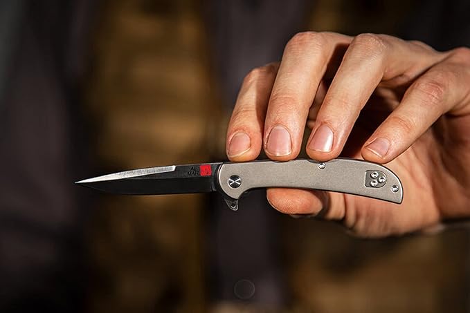 Al Mar Knives Ultralight Hawk 2.75" Blade Titanium Handle Folding Knife, Titanium