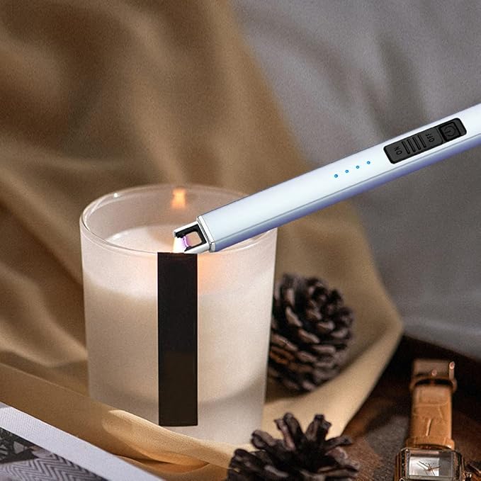 ARECTECH Lighter Electric Lighter Candle Lighter Rechargeable Type-C USB Lighter Plasma Arc Lighters for Candle Camping Kitchen Blue