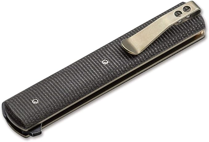 Boker Plus Urban Trapper Linear Micarta - flipper pocket knife with Micarta handle scales - folding knife with VG-10 blade - small knife with clip