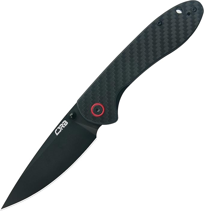 CJRB CUTLERY Folding Knife Feldspar(J1912) AR-RPM9 Powder Steel Black PVD Blade Carbon fiber Handle Pocket Knife EDC Knife, Carbon Fiber Handle