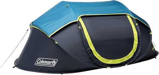 Coleman Pop-Up Camping Tent with Dark Room Technology, 2/4 Person Tent Sets Up in 10 Seconds & Blocks 90% of Sunlight, Includes Pre-Assembled Poles, Adjustable Rainfly, & Taped Floor Seams