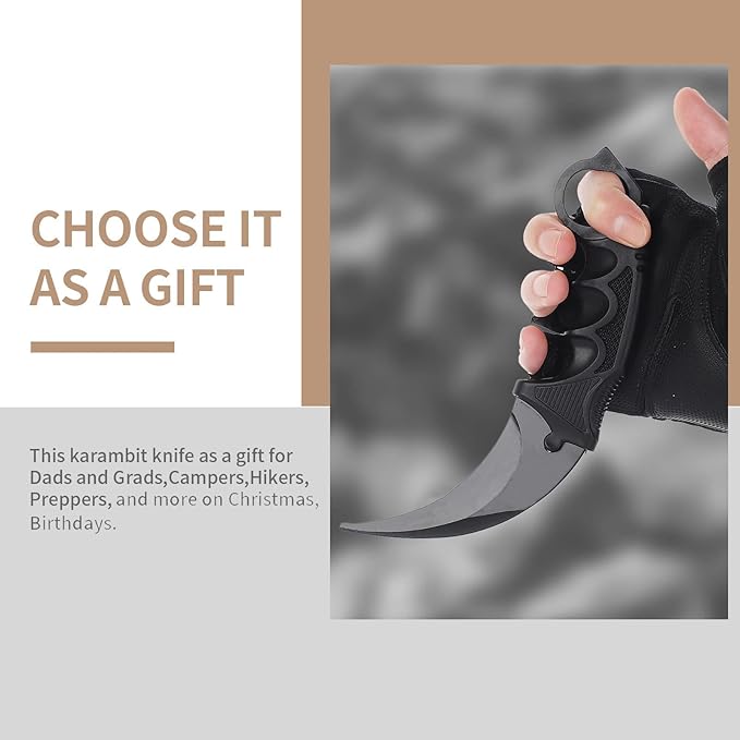 TOPOINT Karambit Trainer Knife No Cutting Edge Karambit Practice Training Knife Without Cutting Edge Trainer Tool with Sheath for Beginner 100% Safe Trainer Tool