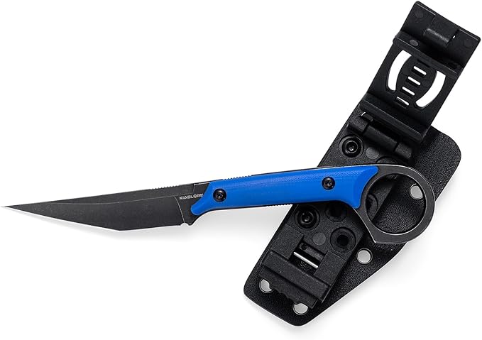 KS527 Fixed Blade Knife, D2 Blade G10 Handle for Men Women, with Kydex Sheath, Utility Knife for EDC Survival Hiking Camping Outdoor Everyday (Blue)