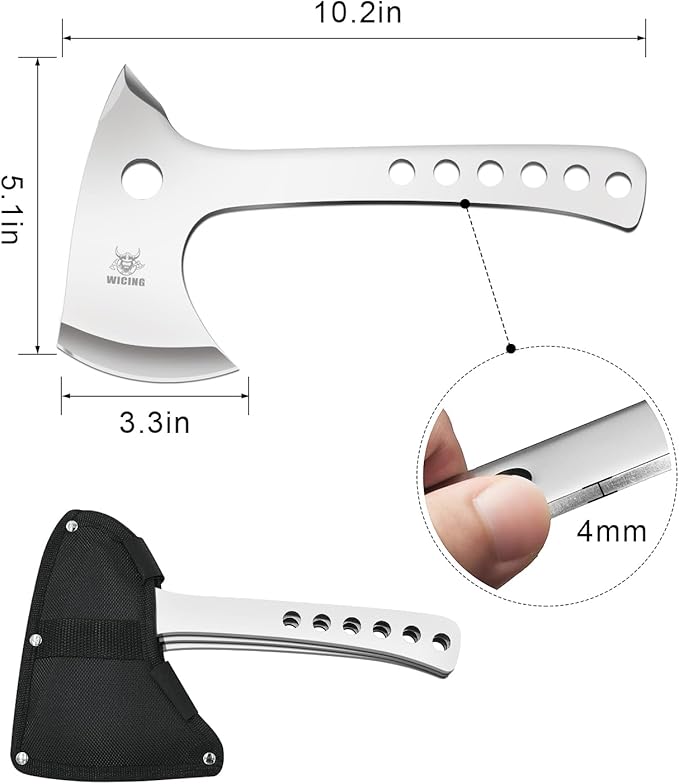 Throwing Axes- 6 Pack, 10.2" Tomahawk Axe, Full Tang with Sheath Stainless Steel Throwing Hatchet, Great for Recreation and Competition