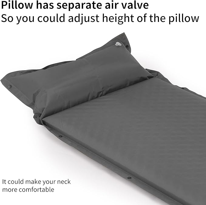 Naturehike Sleeping Pad, 2.4 inch Thick Self Inflating Sleeping Pad for Camping, Durable Camping Mattress Connectable with Multiple, Lightweight Sleeping Mats for Backpacking, Tent, Hammock, Hiking