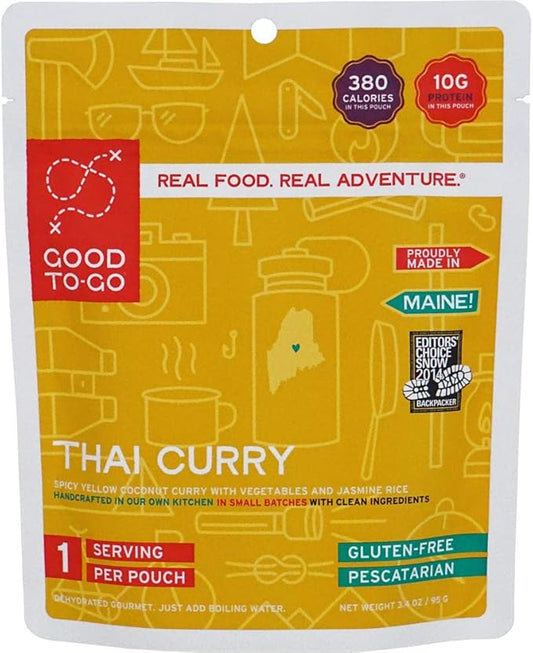 GOOD TO-GO Thai Curry | Camping Food, Backpacking Food | Just Add Water Meals, Backpacking Meals | Dehydrated Meals Taste Better Than Freeze Dried Meals
