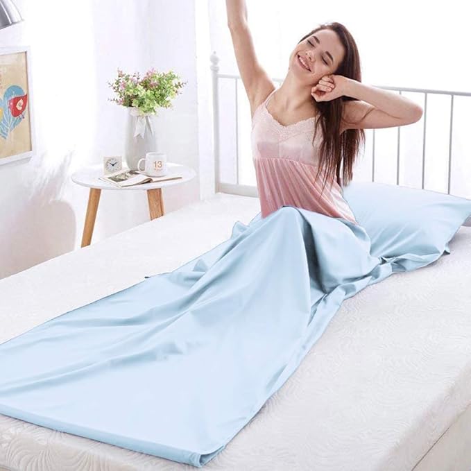 Travel and Camping Sheet Sleeping Bag Liner - Lightweight Compact and Portable Adult Sleeping Bag - Ideal for Traveling,Hostels and Camping