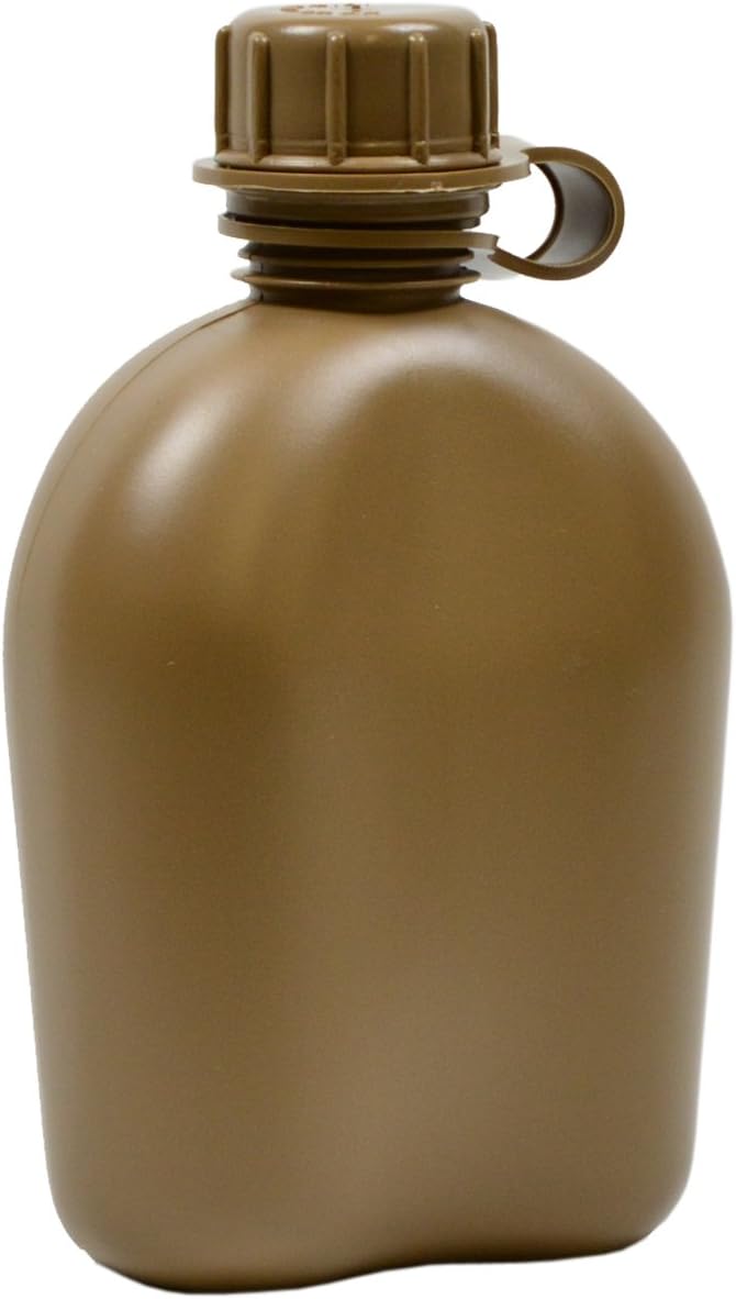 Genuine G.I. 3 Piece 1 Quart Plastic Canteen (Coyote Brown)