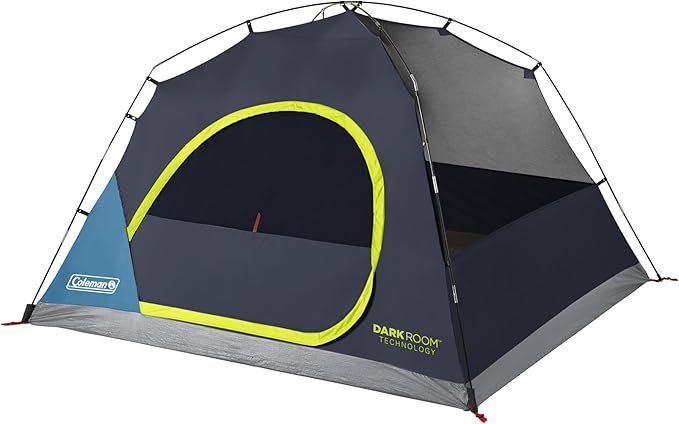 Coleman 4-Person Dark Room Skydome Camping Tent, Blue