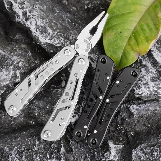 PS-1F 14-In-1 Multitool with Safety Locking, Professional Stainless Steel Multitool Pliers Pocket Knife, Bottle Opener, Screwdriver with Nylon Sheath, Apply to Survival,Camping, Hunting and Hiking
