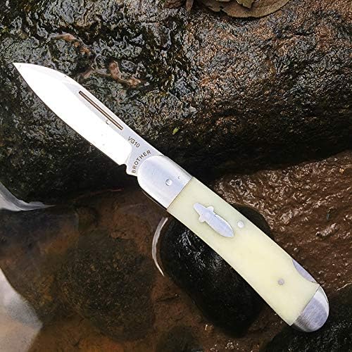 Watchman 1503BN Cowfish VG10 Blade Knife Bone Grips Lockback Pocket Knife …