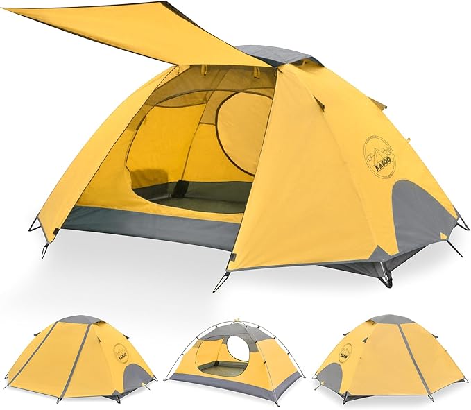KAZOO Waterproof Backpacking Tent 2/3 Person Lightweight Camping Tents 2/3 People Hiking Tents Aluminum Frame Double Layer