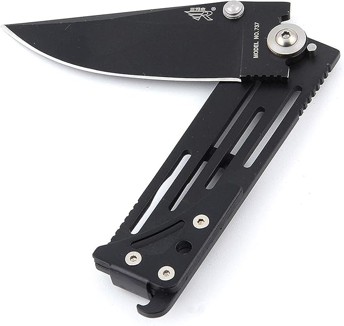 Sanrenmu 7037 Pocket Folding Knife 8Cr14Mov Stainless Steel Frame Lock with Clip