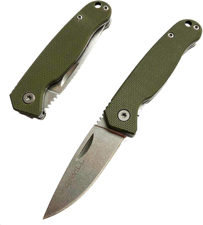 Small Keychain Thin Lightweight Pocket Knife for Kids, Men, Women Everyday Carry, Stainless Steel Blade G10 Handle Mini Pocket Folding Knife for Camping, Hunting, Survival, Outdoors (Green-B) …