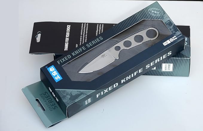 Sanrenmu SRM 7130 Full Tang Fixed Knife Survival Outdoor Neck Knife with Sheath & Belt Adapter(Stonewash,Inc Sheath)