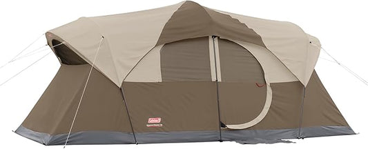 Coleman WeatherMaster 10-Person Tent with Rainfly & Room Divider, Spacious Weatherproof Family Tent with Carry Bag