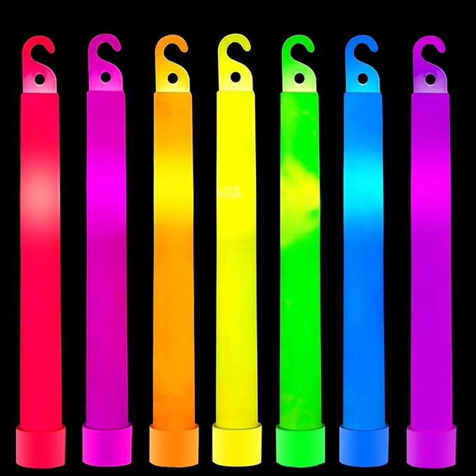 TURNMEON [ Ultra Bright ] 32 Pack 6" Glow Sticks Emergency Bulk Party Pack, 8 Color Neon Light Sticks Glow in The Dark, Waterproof Glow Accessories for Survival, Camping, Parties, Decorations