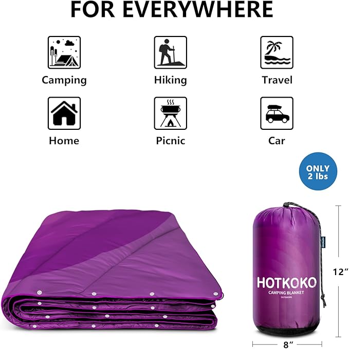 Camping Blanket,Packable Down Alternative Puffy Printed Camping Blanket Lightweight Outdoor Blanket for Camping,Traveling, Stadium, Hiking, Picnics