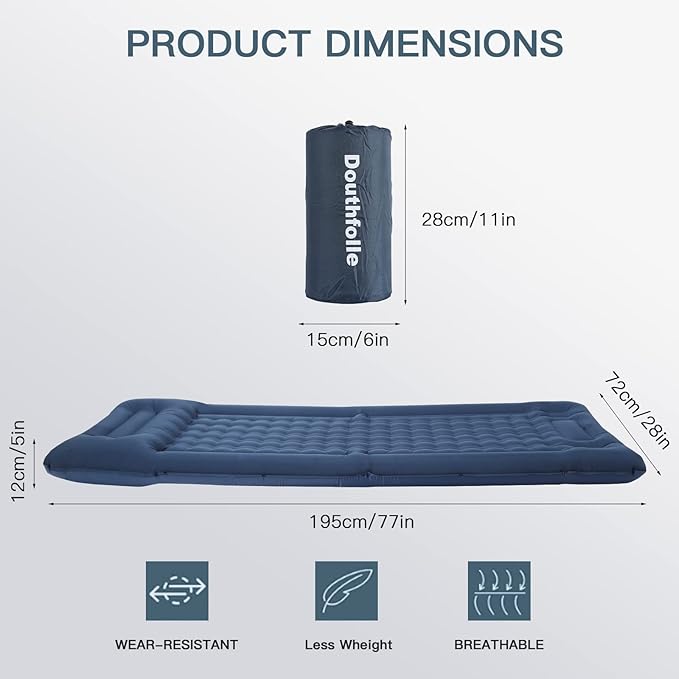 Sleeping Pad for Camping, Extra Thick 5 Inch Camping Mat Sleeping Mat Camping Sleeping Pads with Built-in Foot Pump for Camping,Hiking,Tent,Traveling