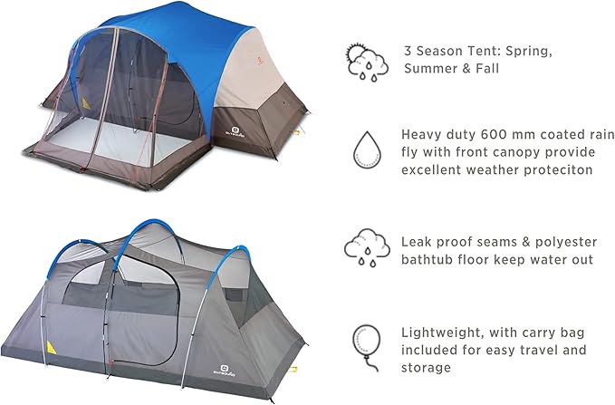Outbound Dome Tent for Camping with Carry Bag and Rainfly, Easy Set Up & Water Resistant, 3 Season