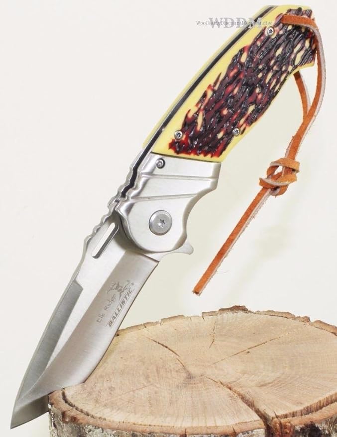 Elk Ridge 8.5" Bone Gentleman Spring Assisted Open Hunting Folding Pocket Knife