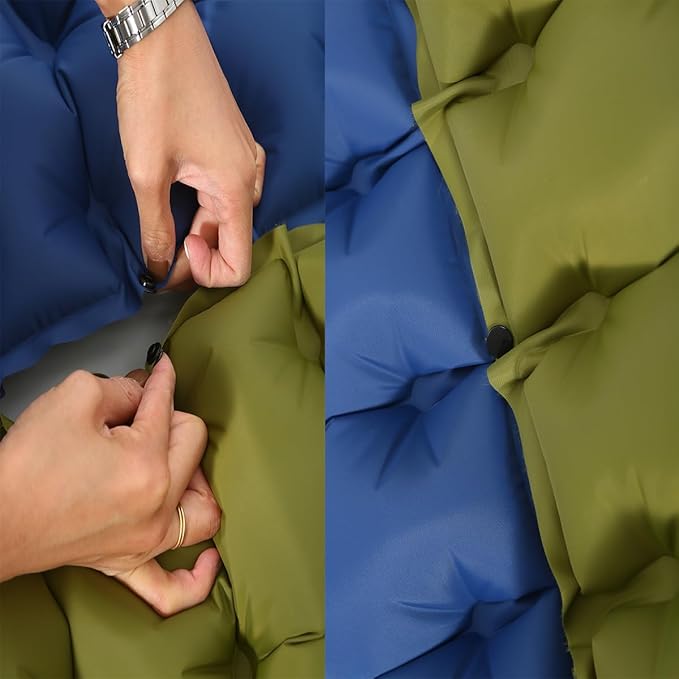 Camping Sleeping Pad, Ultralight Inflatable Sleeping Mat with Pillow, Compact Waterproof Camping Air Mattress, 77in x 27in x 3.54in Sleeping Mat for Traveling/Hiking (Green)