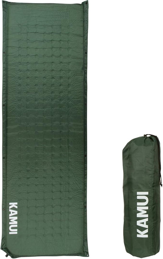 KAMUI Self Inflating Sleeping Pad - 2 Inch Thick Camping Pad Connectable with Multiple Mats for Tent and Family Camping (Green)