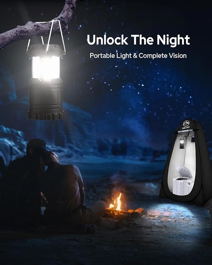 Camping Toilet with Pop-Up Privacy Tent and Liquid Waste Gel, Portable Toilet for Camping with Large Tent, Ergonomic Potty Provides Enhanced Comfort, Suitable for All Ages