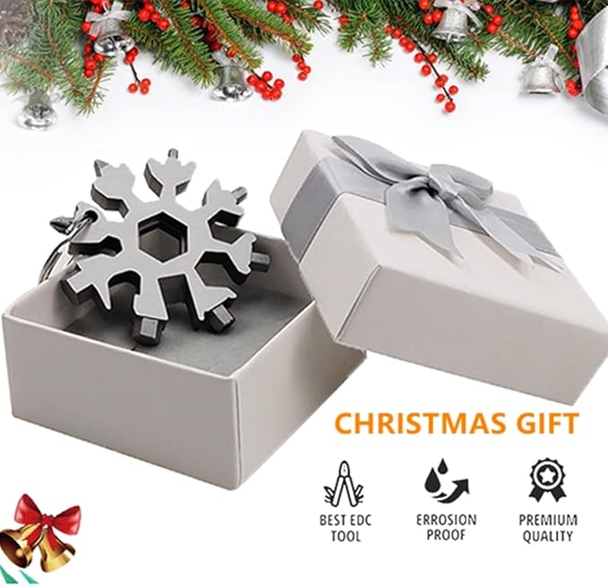 Mens Stocking Stuffers, 18 in 1 Snowflake Multitool, Stocking Stuffers for Adults, Christmas Gifts for Men,Birthday Gifts for Men Husband, Gadgets Gifts for Women, Snowflake Multi-Tool,Mens Gifts