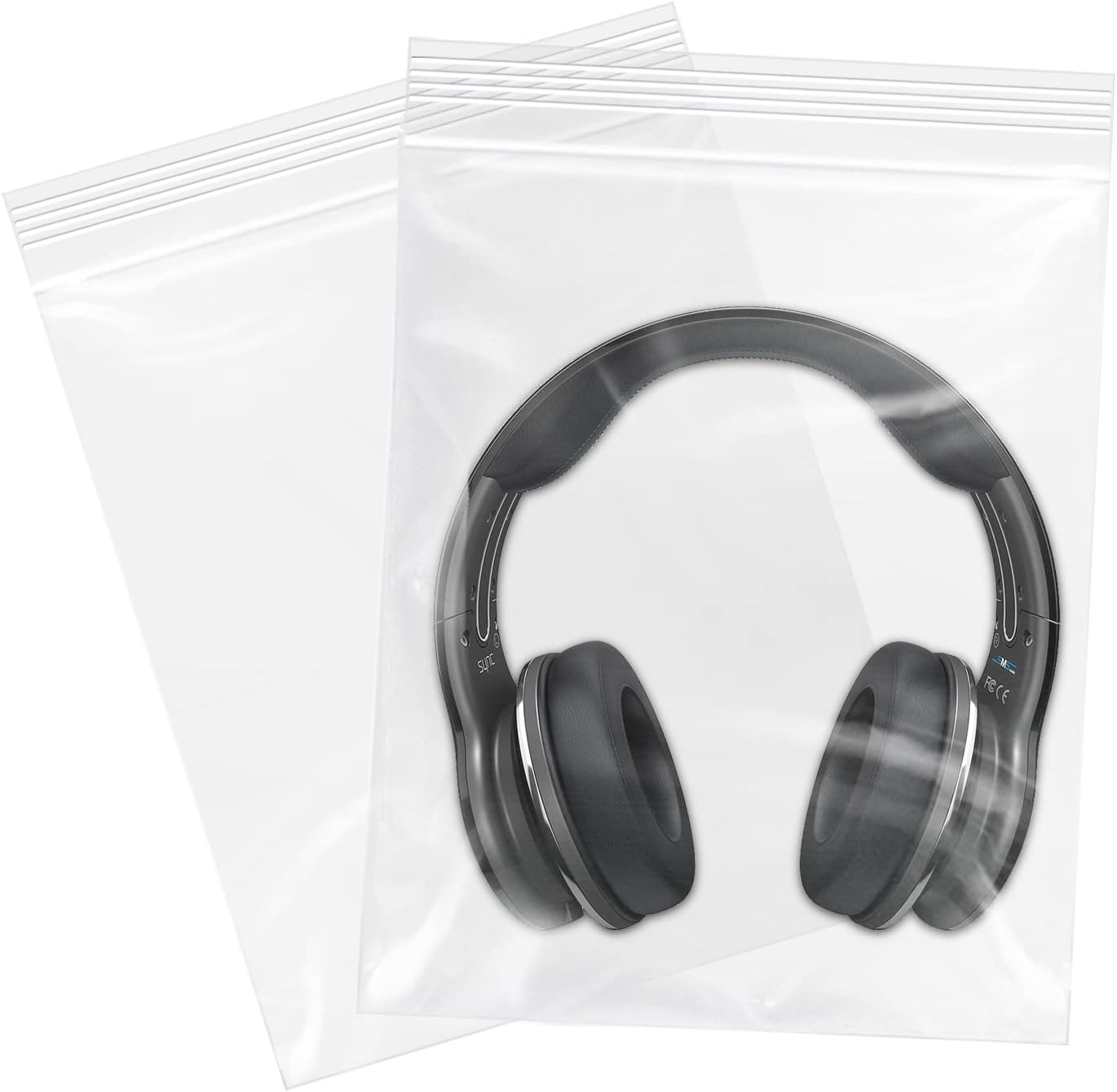 13" x 15"(200 Count) Large Zip Poly Bags - Clear Plastic Reclosable Storage Zipper Bags 2 Mil for Clothing, T-Shirts, Pants