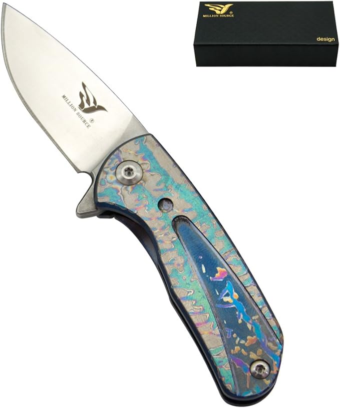 Outdoor Fast Opening Pocket Knife Small Size Folding Knife with 2.2" S35VN Blade EDC Tool Multipurpose Folding Knife Suitable for Self Defense/Home/Camping