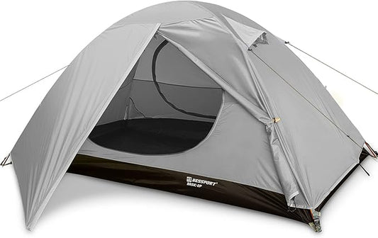 Bessport Camping Tent 1/2 Person Tent Waterproof Two Doors Backpacking Tent Easy Setup Lightweight for Outdoor, Hiking Mountaineering Travel
