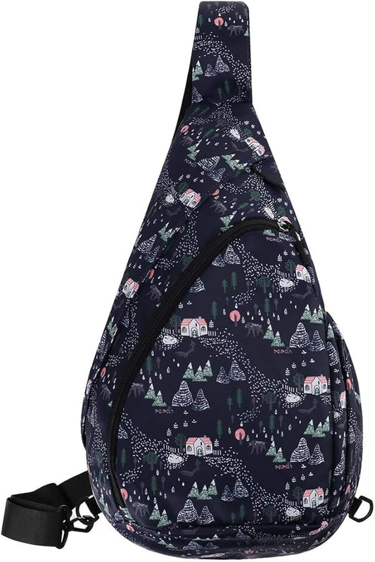 HUA ANGEL Crossbody Sling Bag for Men & Women Lightweight Waterproof Chest Shoulder Bag for Travel Hiking & Everyday Use