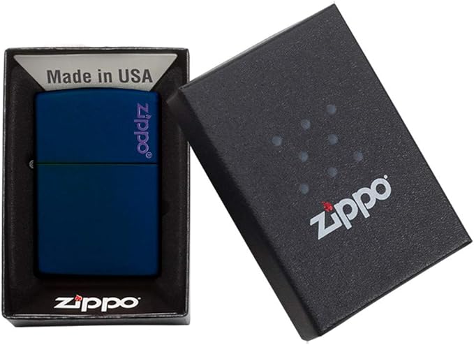 Zippo Navy Blue Matte Lighter w/ Zippo Logo - 239ZL