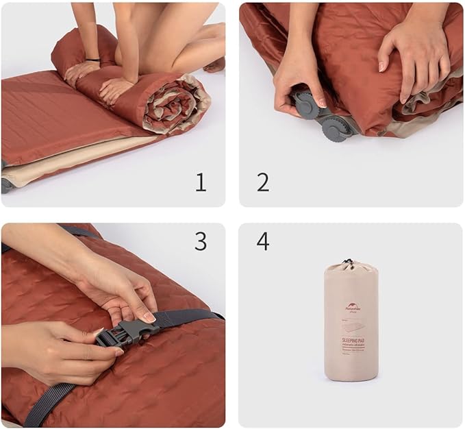 Naturehike 2.4in Foam Silent Self-Inflatable Sleeping Pad, 7.5 R-Value Sleeping Mat, Soft, Comfortable, Lightweight Queen Size Air Mattress for Camping, Backpacking, Hiking (Double, Green)