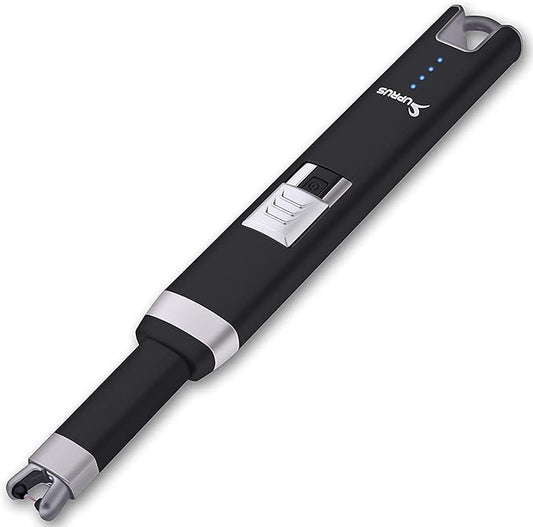 SUPRUS Candle Lighter Electric Rechargeable Arc Lighter with LED Battery Display Perfect for Candle Gas Stove Camping BBQ Party Gift Box