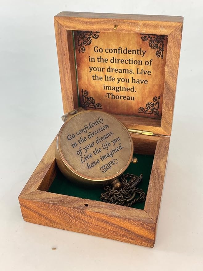 Nauticle Compass, Elegant Brass Compass with Engraved Pocket Sundial, Perfect Brass Decorative Objects, Timeless Navigation Perfect Brass Gifts for him.