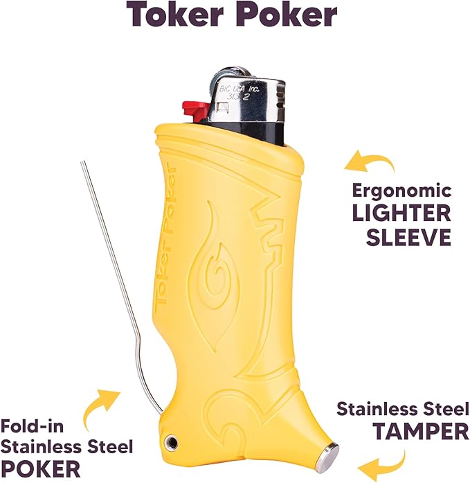 Toker Poker - Bic Lighter Case Multi Tool, Night Time Design, All Inclusive Tool for Camping and Other