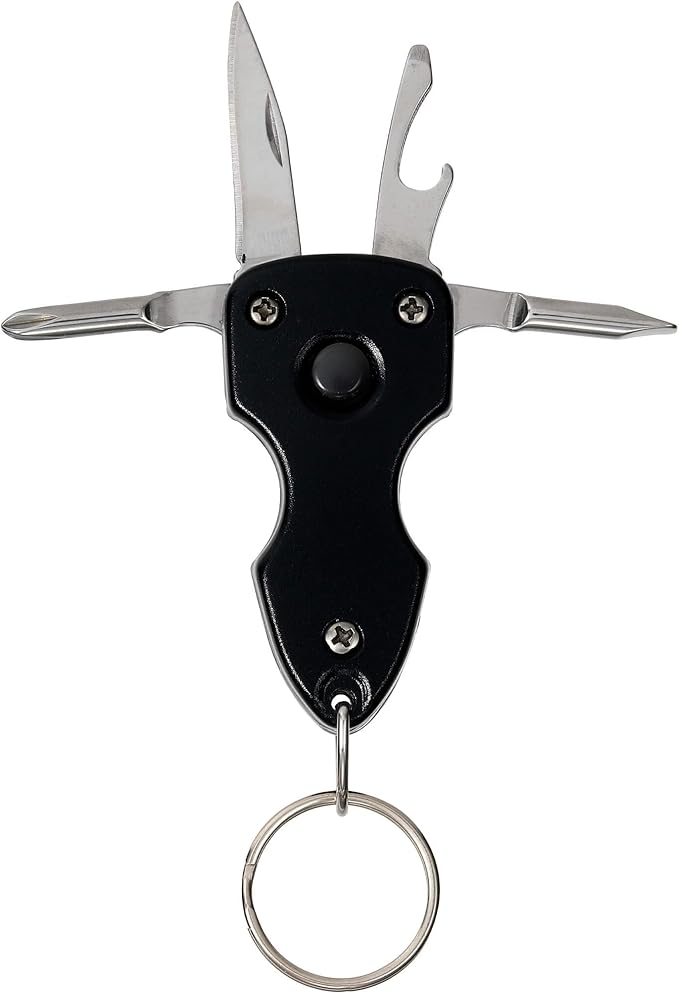 EDC Gear Outdoor Tools LED Keychain Key Ring Clip, Multi-function Tools with Screwdriver, practical gift for Fathers, Men