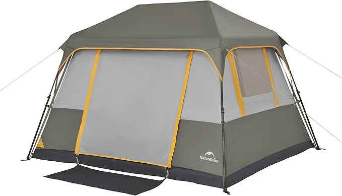 Naturehike Cape 4/6/8 Person Camping Tent, 60S Easy Setup Instant Tent Pop up Tent, Waterproof Large Tall 6/8 Person Tents for Camping, Car Camping