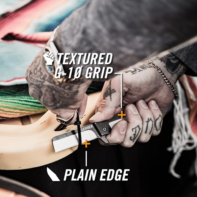 Gerber Gear Quadrant, Straight Edge Flipper Knife with Pocket Clip, White G-10 [31-003732]