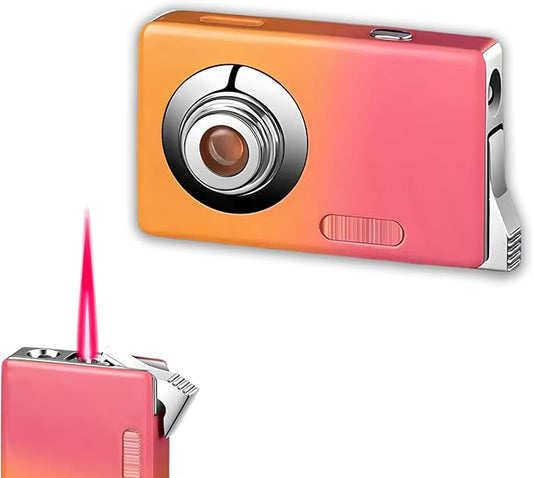 Cute Pretty Lighter Butane, Soft Flame Lighter Fashion Nice Lighter, Unique for Women Candles Gift Camping BBQ (No Butane Fule) (19#)
