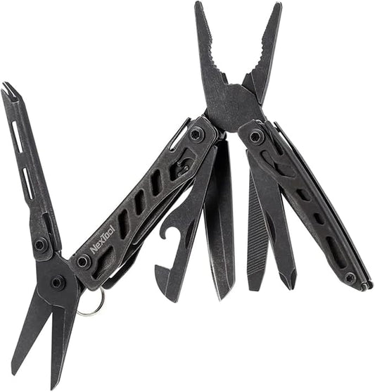 Nextool EDC Keychain Multitool, 10 in 1 Mini Pocket Knife Multi Tool with Needlenose Pliers, Scissors, Mini Useful Cool Gadgets for Men, Gifts For Dad Men Him Boyfriend-Dark