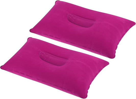 PATIKIL Inflatable Pillow, 2 Pack Squared Ultralight Camping Travel Pillow Desk Rest Neck Support for Hiking Backpacking Office, Pink