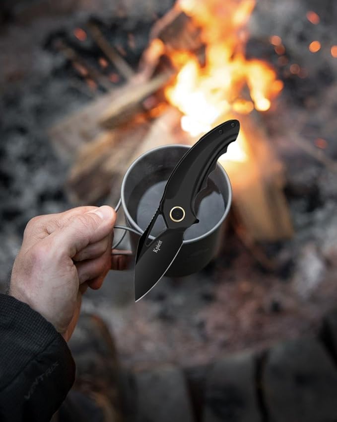 Folding Pocket Knife For Men Women- Stainless Steel, Durability,Compact, Amazingly Convenient Aluminum Handle For Everyday Carry(Black)